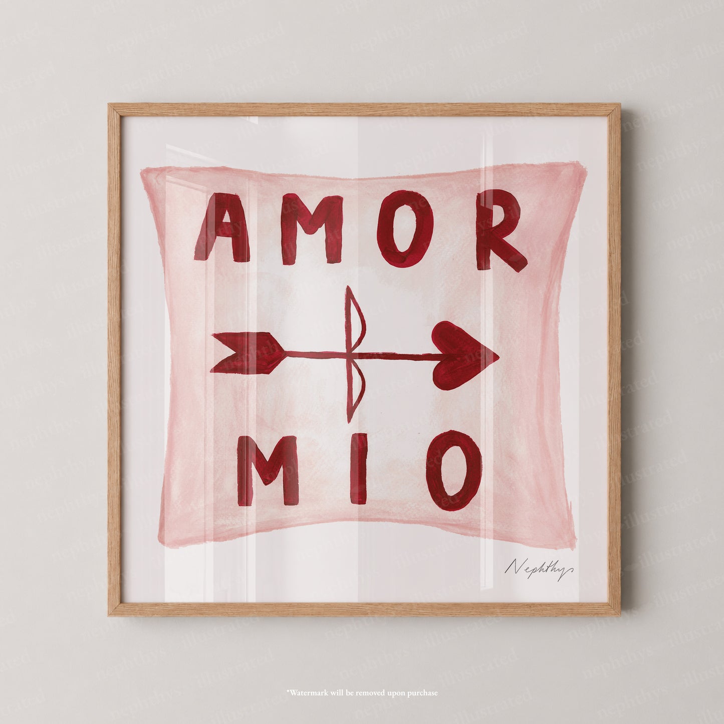 Amor Mio Pillow Print