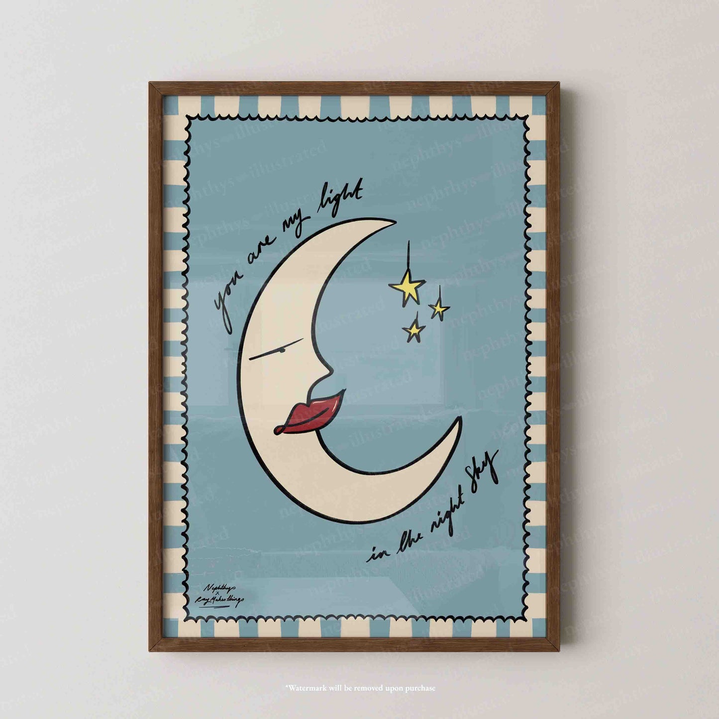 "You are my light in the night sky" Print