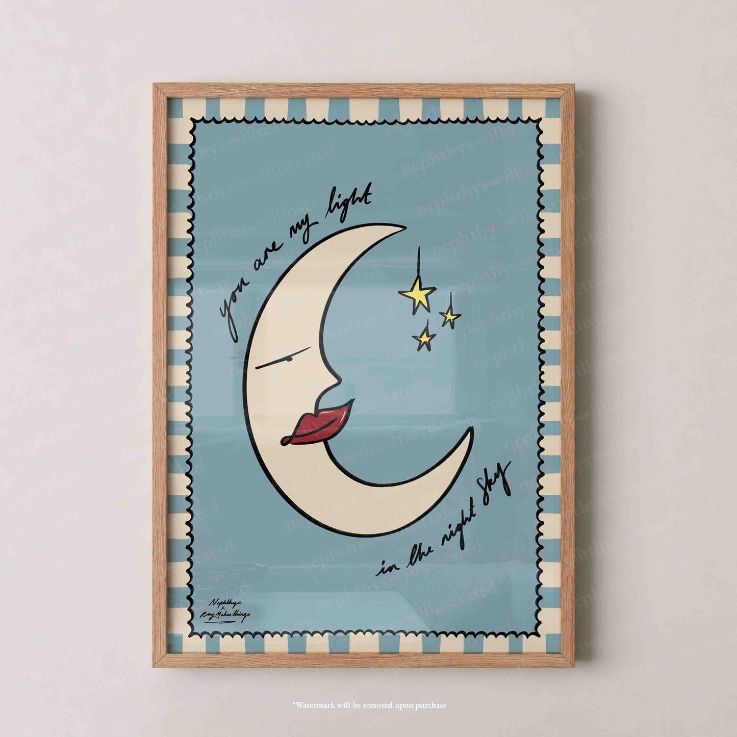 "You are my light in the night sky" Print